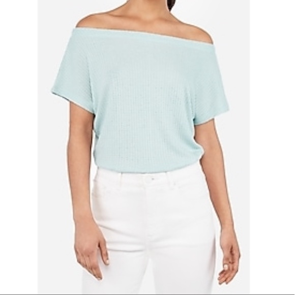 Express Tops - EXPRESS Soft Waffle Off the Shoulder Tee